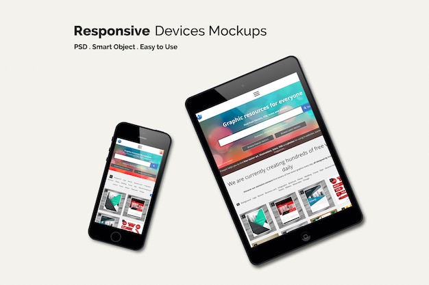 Free PSD mobile phone and tablet mock up