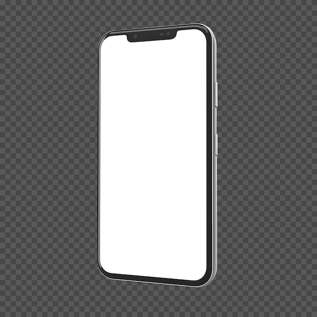 Free PSD mobile phone with white screen psd mockup