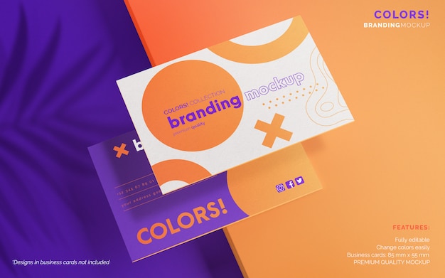 Free PSD modern branding mockup with business cards