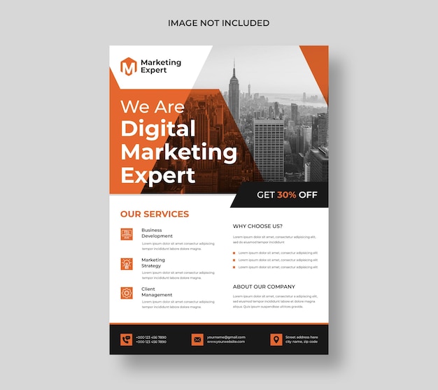 Free PSD modern digital marketing agency flyer template