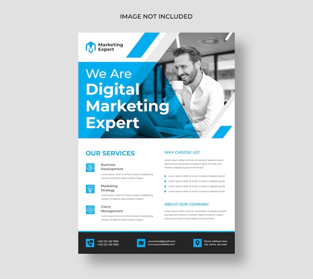 Free PSD modern digital marketing agency flyer template