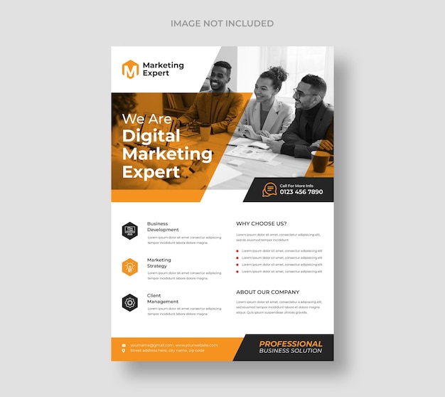 Free PSD modern digital marketing agency flyer template