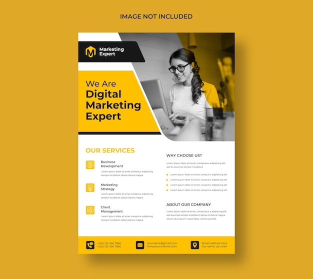 Free PSD modern digital marketing agency flyer template