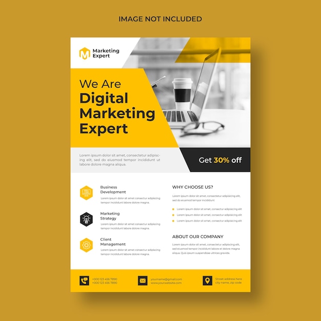 Free PSD modern digital marketing flyer template