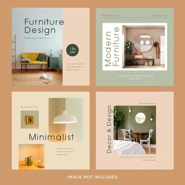 Free PSD modern furniture instagram post set premium psd