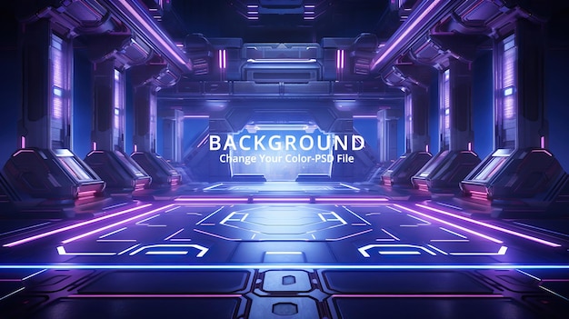 Free PSD modern futuristic podium stage background generative ai