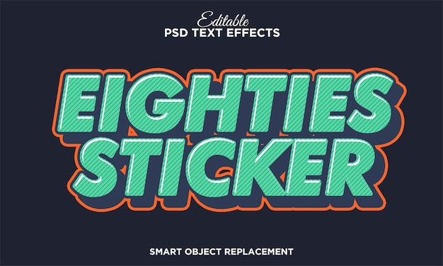 Free PSD modern retro pop art text effect