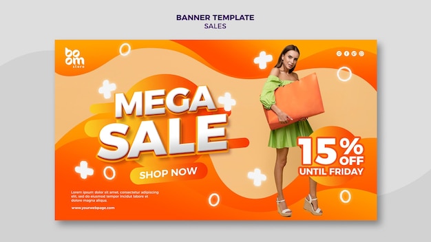 Free PSD modern sales banner template