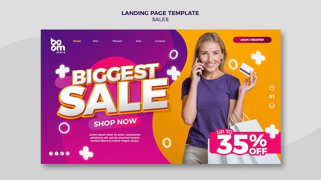 Modern sales landing page template