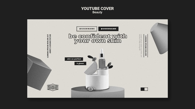 Free PSD monochromatic skin care youtube cover