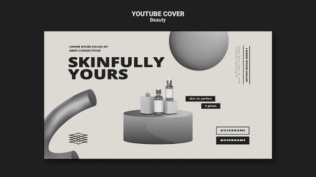 Free PSD monochromatic skin care youtube cover