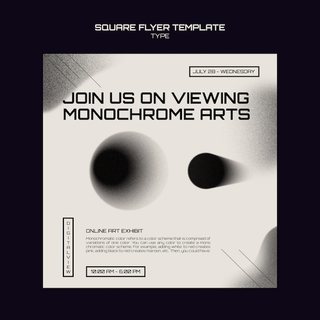 Free PSD monochrome square flyer template