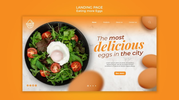 The most delicious eggs landing page template