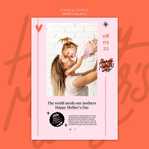 Mother's day celebration poster template