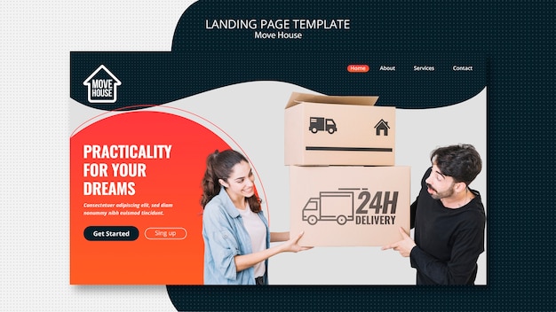 Free PSD move house landing page