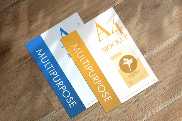 Free PSD multipurpose a4 papers mockup