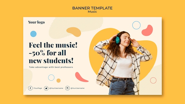 Music concept banner template