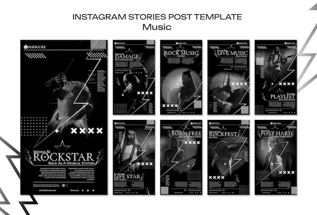 Free PSD music festival  instagram stories