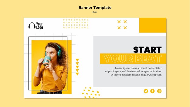 Music platform template banner