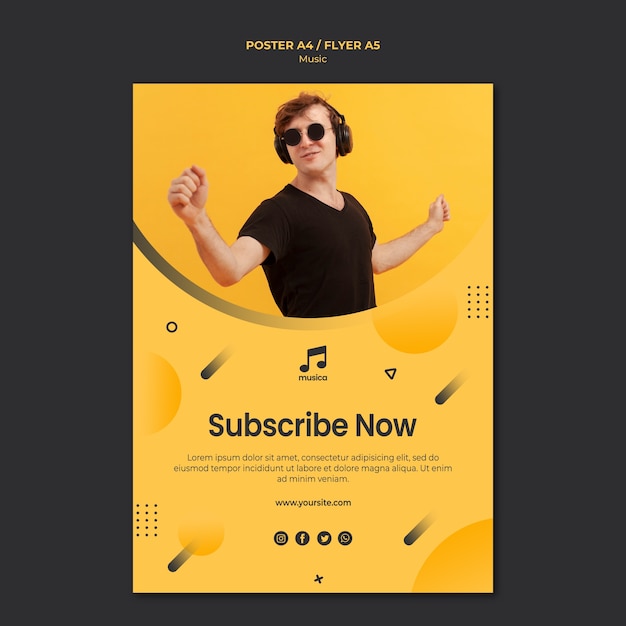 Free PSD music poster template theme