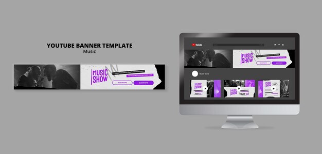 Music show youtube banner design template