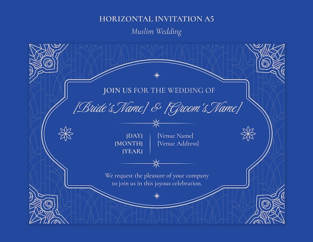 Free PSD muslim wedding template design