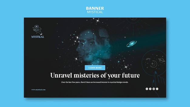 Free PSD mystical concept banner template