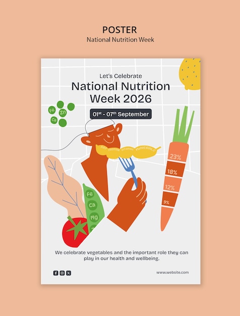 National nutrition week template design