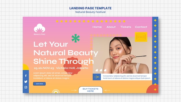 Free PSD natural beauty festival template design