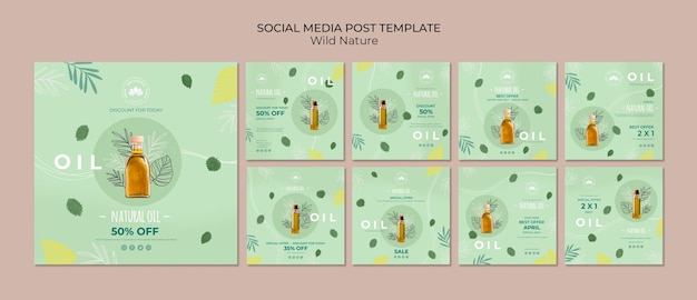 Free PSD natural oil social media post template