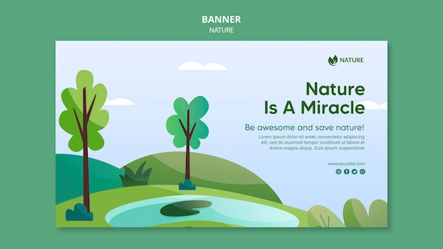 Nature is the key of life banner template