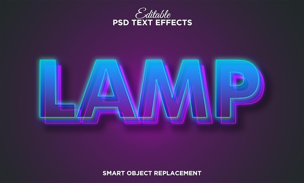 Free PSD neon light editable text effect