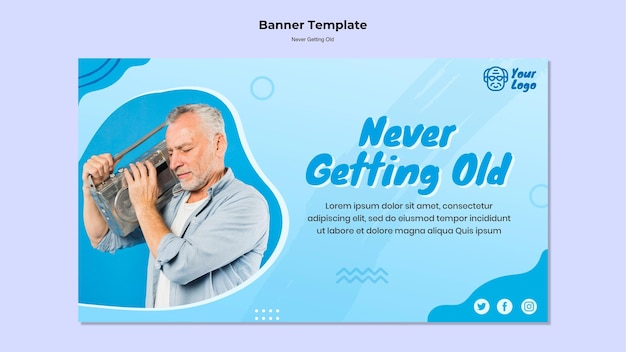 Free PSD never getting old banner template