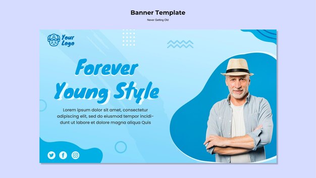 Free PSD never getting old banner template