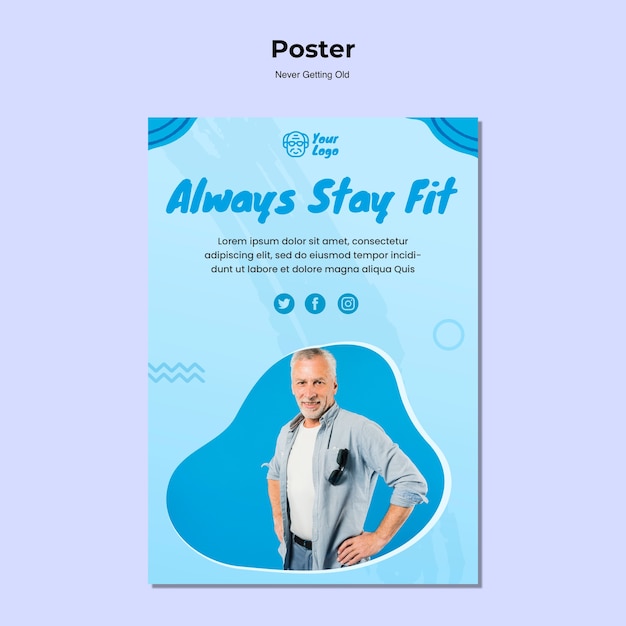 Free PSD never getting old poster template