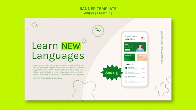 Free PSD new language banner template