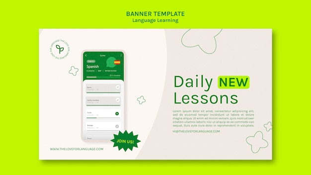 Free PSD new language banner template