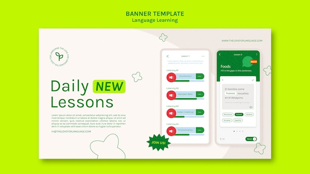 Free PSD new language banner template