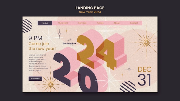 Free PSD new year 2024 template design