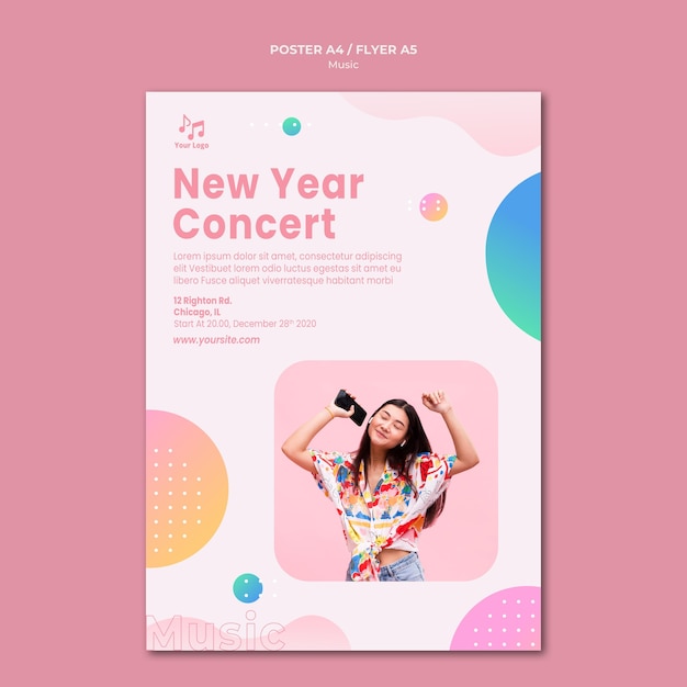 New year concert poster template