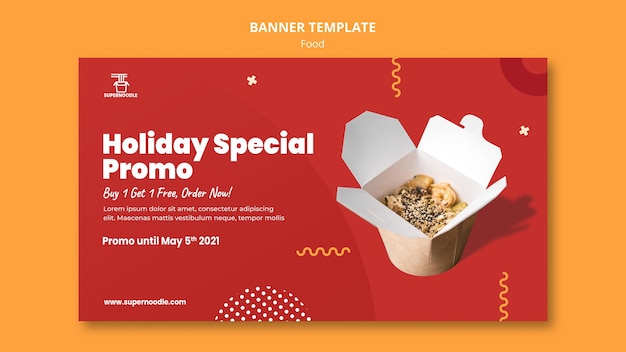 Free PSD noodles promo banner template