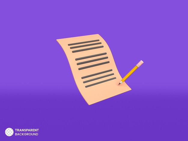 Free PSD office paperwork approval icon isolated 3d render illustration