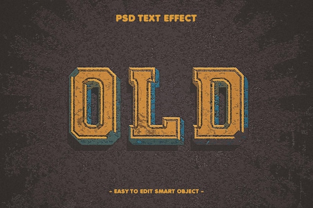 Free PSD old distort retro text effect