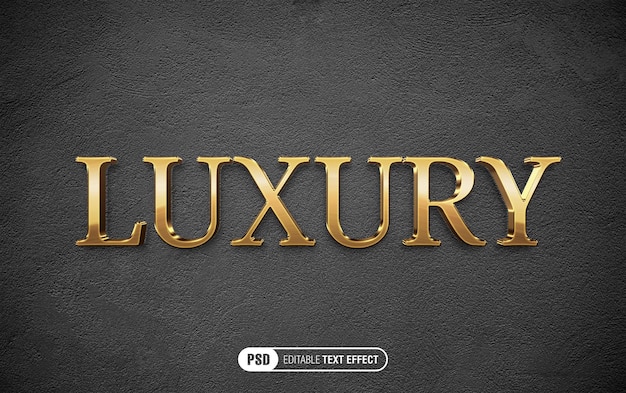 Old gold luxury text effect over dark surface