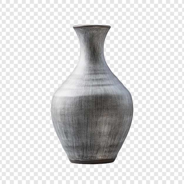 Free PSD one grey vase isolated on transparent background