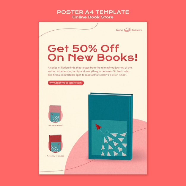 Free PSD online book store print template