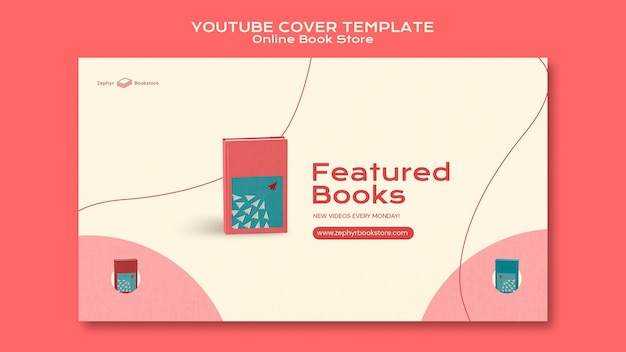 Free PSD online book store youtube cover template