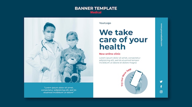 Free PSD online clinic banner template