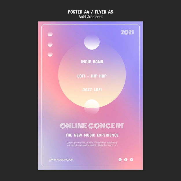 Free PSD online concert poster template