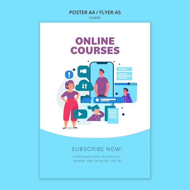 Online courses poster template